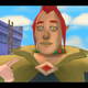 Image of Grooze from Skyward Sword. A thick man with red hair and yellow eyes wearing a green cape.